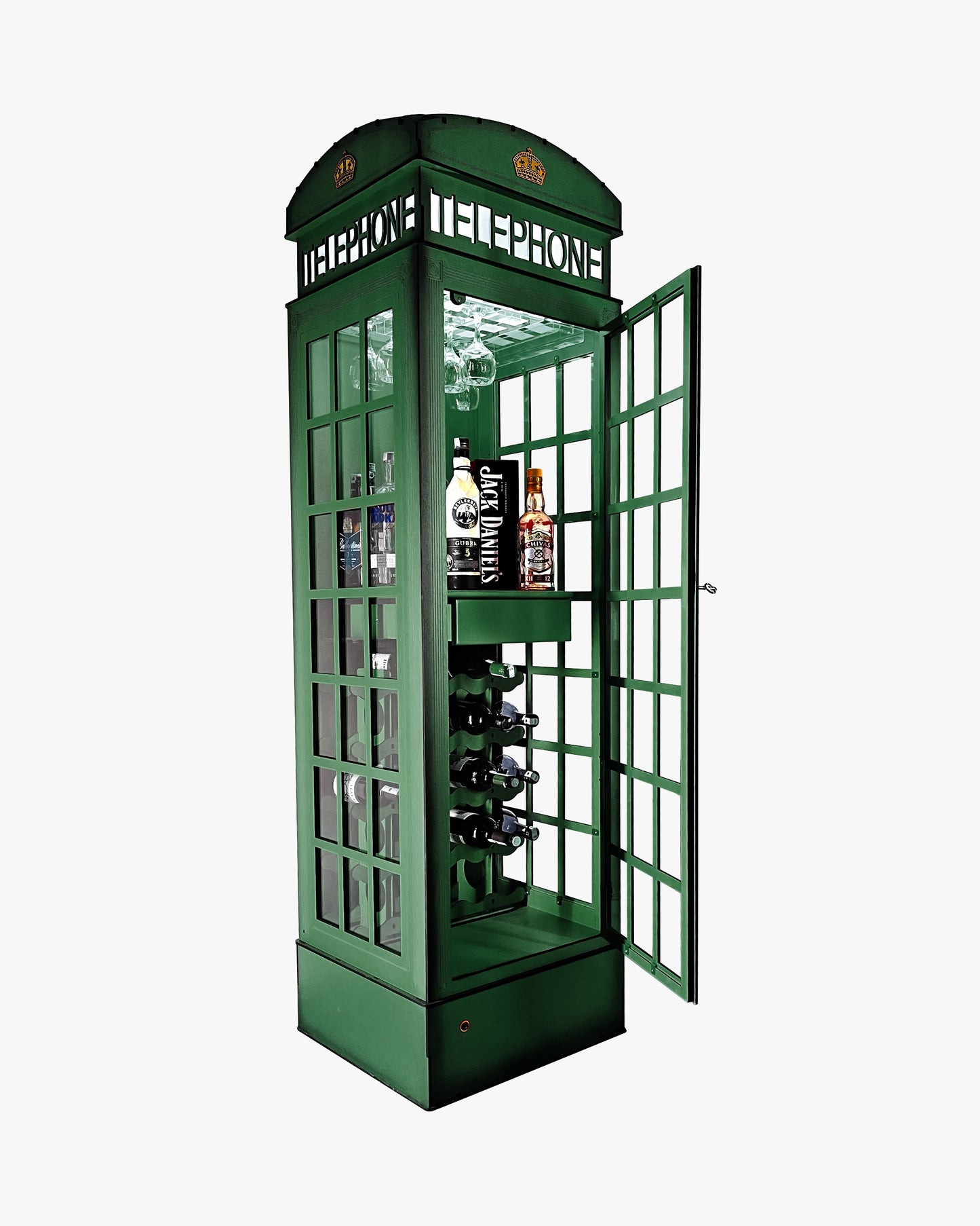 Şaraplık | Camlı Kapaklı Dekoratif İngiltere Telefon Kulübesi